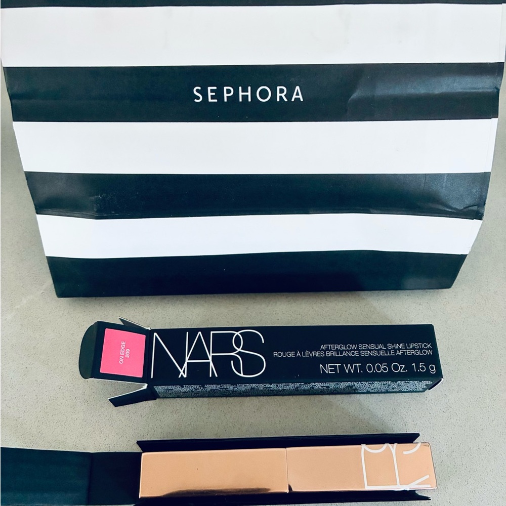 NWT NARS Afterglow Sensual Shine Lipstick in On Edge (Warm Pink)
